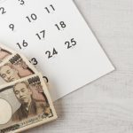 お金とカレンダーの画像